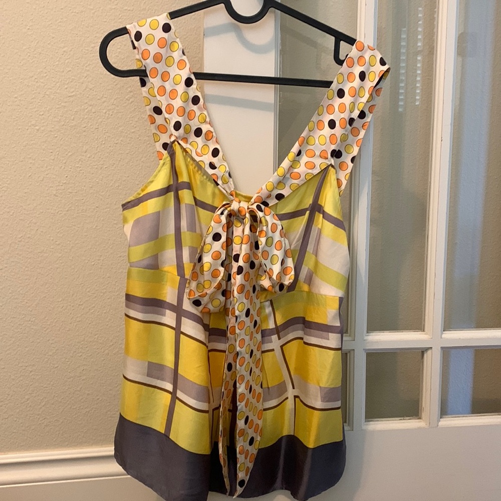 Anthropologie: Lil sleeveless silk blouse, size 8.
